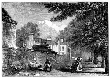 Upper Flask Tavern, Hampstead Heath, bostad för George Steevens, 1840