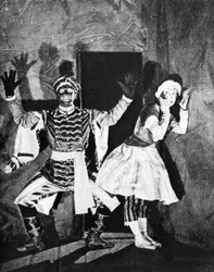 Vaslav Nijinsky, rysk balettdansös, i Petrusjka, Paris, 1912, 1930