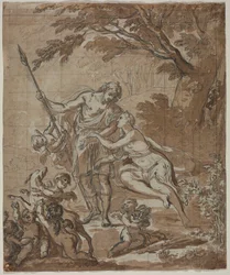 Venus och Adonis, 1713.