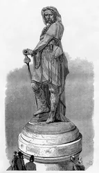 Vercingetorix Memorial i Alesia, nära Dijon, Frankrike, 1882-1884