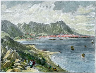 Victoria, Hong Kong, från det kinesiska fastlandet, c1890
