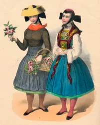 Vierländska flickor, 1800-talet.