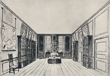 Utsikt mot Themsen i Samuel Pepyss Library, York Buildings, 1928