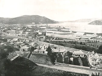 Utsikt från Maitland Street, Dunedin, Nya Zeeland, 1895.