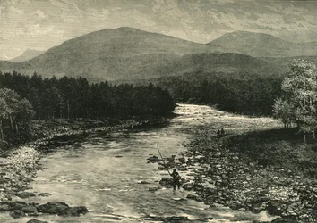 Utsikt från den gamla bron, Invercauld, Braemar, 1898.