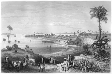 Vy över Bombay som visar fortet, c1860