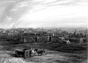 Utsikt över Leeds, Yorkshire, tidigt 1800-tal