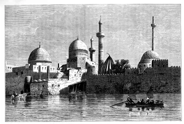 Utsikt över Mosul från floden Tigris, Irak, c1890