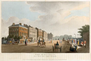 "Utsikt över Piccadilly från Hyde Park Corner Turnpike", London, 1810