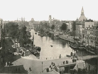 Utsikt över Rotterdam, Nederländerna, 1895.