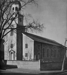 Utsikt över St Pauls Church från Main Street, Newburyport, Massachusetts, 1924