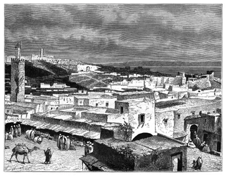 Utsikt över Tanger, Marocko, från landsidan, c1890