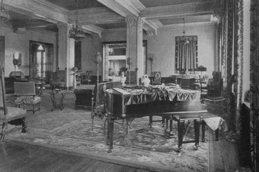 Utsikt över loungen, Gaylord Apartments, Los Angeles, Kalifornien. 1924