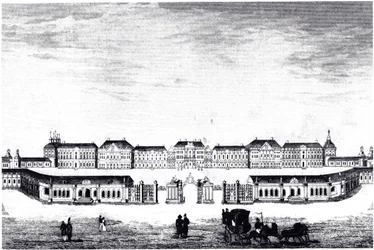 Utsikt över Katarinapalatset i Tsarskoye Selo, ca. 1840