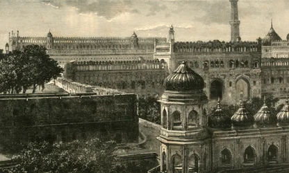 Utsikt över den stora Imambara, Lucknow, 1890.