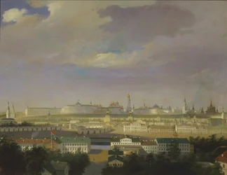 Utsikt över Kreml från Bolotnaya Marsh-torget, mitten av 1800-talet.