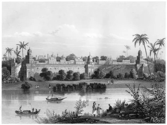 Utsikt över Palace of Agra, från floden, c1860