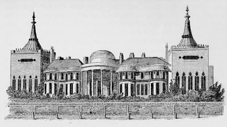 Utsikt över paviljongen från Wrights Circulating Library, maj 1818, 1939