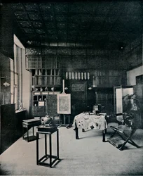 Utsikt över studion, vid 25 Cadogan Gardens, c1899