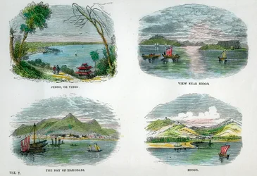 Utsikt över de främsta städerna och hamnarna i Japan, c1880