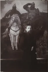 Viktor Vasnetsov före sin målning Bogatyrs