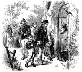 Bybor går till kyrkan på söndag, London, 1872