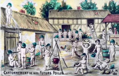 Vintage franskt vykort, c1900