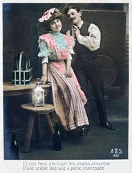 Vintage franskt vykort, c1900