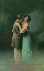 Vintage romantiskt vykort