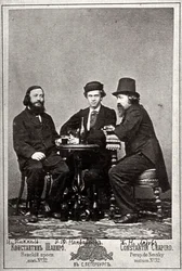 Violinisten Johann Pickel med kompositörerna Eduard Nápravník och Anatoly Lyadov, 1800-talet