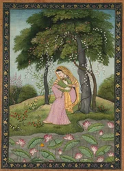 Virahini Nayika, Kärlekssliten hjältinna, ca. 1800.