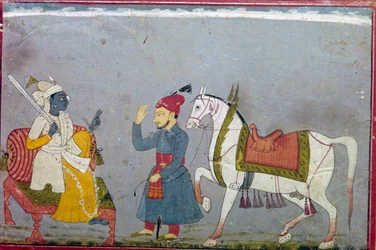 Vishnu i sin 10:e inkarnation som den vita hästen Kalki, 1710-1720