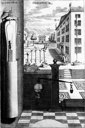 Från Guerickes vattenbarometer, 1672
