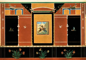 Väggdekoration, Pompeji, Italien, 1928.