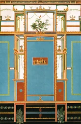 Väggdekoration, Pompeji, Italien, 1928.