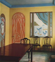 Väggdekorationer i en lägenhet vid Portman Court, 1933.