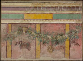Väggmålning från den västra väggen i rum L i Villan P. Fannius Synistor..., ca.50-40 f.Kr.