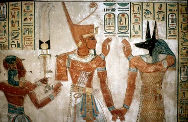 Väggmålning från en grav av son till Rameses III, Valley of the Queens, Luxor, Egypten, c1100-talet f.Kr.