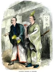 Vandrande sångare i Yokohama, Japan, 1864