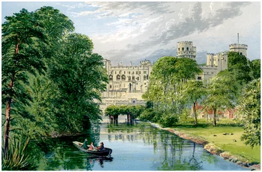 Warwick Castle, Warwickshire, hem för Earl of Warwick, c1880