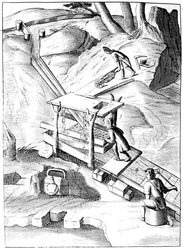 Tvätta malm för att utvinna guld, 1683