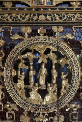 Wat Chedi Luang, Chiang Mai. Konstverk i buddhistiska museet. Thailand