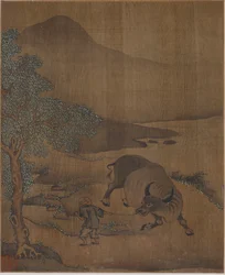 Vattenbuffel och herdboy, möjligen Ming-dynastin, 1368-1644.