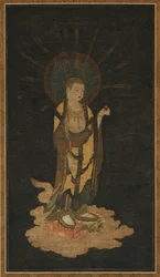Välkomnande härkomst från Jizo Bosatsu, 1200-talet.
