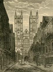 West Front of Westminster Abbey, från Tothill Street, 1881.