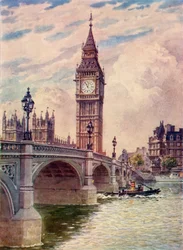 Westminster Bridge och Big Ben, c1948.