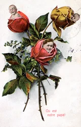 Var är vår pappa, franskt vykort, c1900