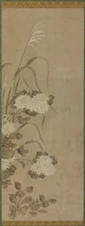 Vita krysantemum och gräs, Edo-perioden, 1615-1868.