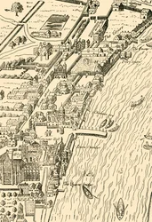 Whitehall och Westminster. Från Aggas karta, 1881.