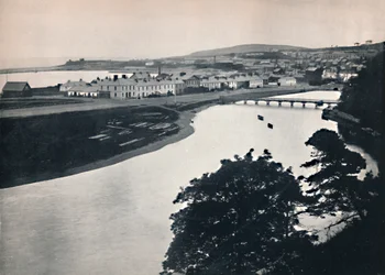 Wicklow - Översikt över staden och floden, 1895